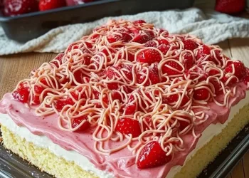 Spaghettieis Blechkuchen