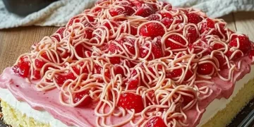 Spaghettieis Blechkuchen