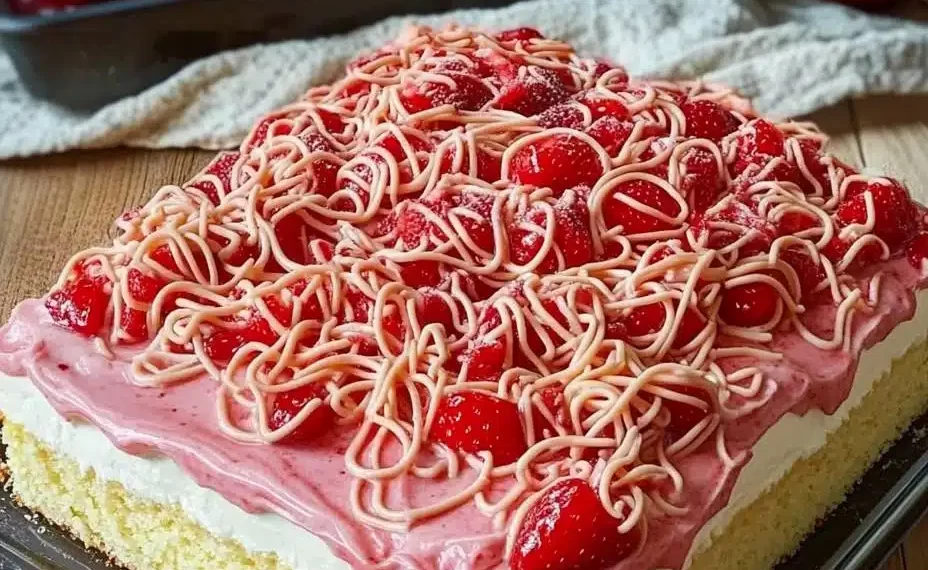 Spaghettieis Blechkuchen