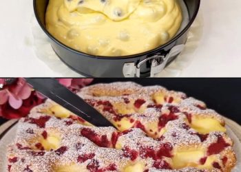 Es schmilzt einfach auf der Zunge, Blitz Kirschkuchen mit Vanillepudding!