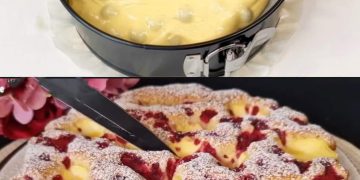 Es schmilzt einfach auf der Zunge, Blitz Kirschkuchen mit Vanillepudding!