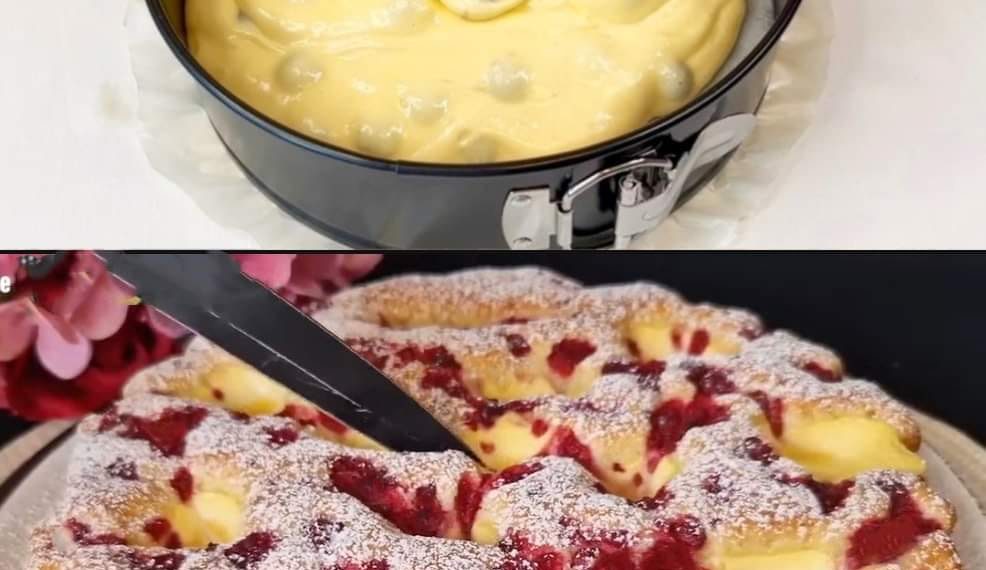 Es schmilzt einfach auf der Zunge, Blitz Kirschkuchen mit Vanillepudding!