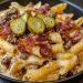Cheeseburger Alfredo Pasta mit Truthahnspeck