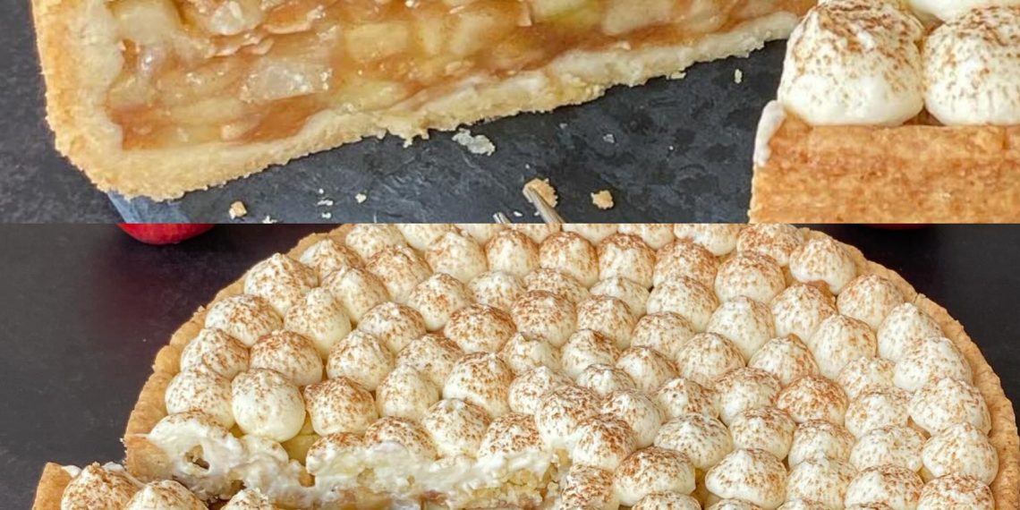 Apfel-Streuselkuchen mit Mascarpone-Sahne-Haube