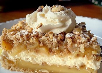 Apfel-Nusskuchen mit Vanillepudding – Saftig & Knusprig