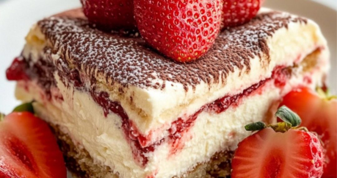  Weißes Schokoladen-Erdbeer-Tiramisu 