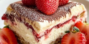  Weißes Schokoladen-Erdbeer-Tiramisu 