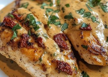 Hähnchen in cremiger Sauce mit sonnengetrockneten Tomaten 