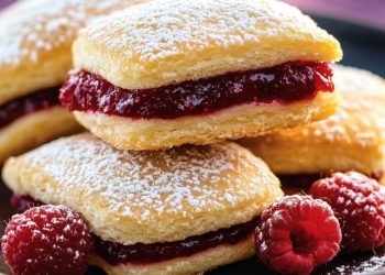 Köstliche Marmeladensandwiches mit Puderzucker 