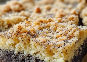 Saftiger Mohnkuchen mit Streusel vom Blech 