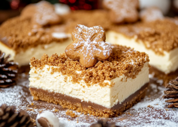 Spekulatius-Käsekuchen mit Keksboden und Streuseln 