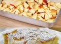 Apfelkuchen mit Vanillepudding in 10 Minuten im Ofen