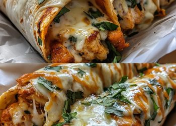 Käse-Knoblauch-Hähnchen-Wraps 