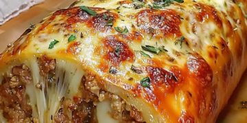 Käserolle mit Hackfleisch