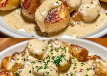 Sooo lecker dass ich es 3x die Woche koche, Kartoffeln in Knoblauch Sahnesauce fertig in paar Minuten!