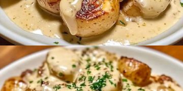 Sooo lecker dass ich es 3x die Woche koche, Kartoffeln in Knoblauch Sahnesauce fertig in paar Minuten!