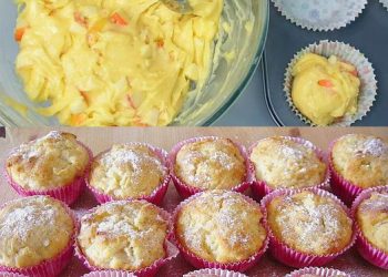 Suchtgefahrliche Apfel Quark Muffins die ich 2x in Woche backe!