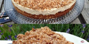 Espresso Nusstorte mit Kirschen