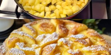 10 Minuten Apfelkuchen mit 3 Äpfel und 150 g Mehl, woow Suchtgarantie soo lecker!