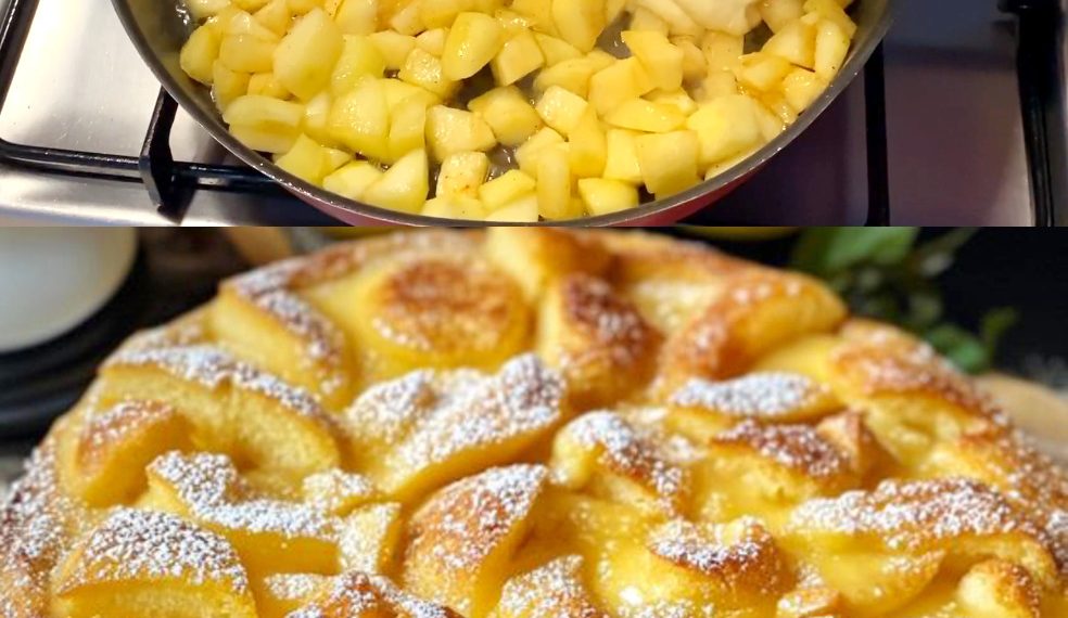 10 Minuten Apfelkuchen mit 3 Äpfel und 150 g Mehl, woow Suchtgarantie soo lecker!