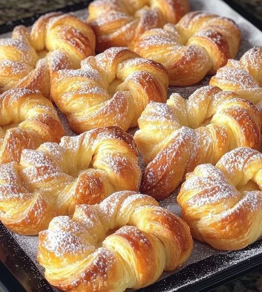 Blätterteig gefullt mit 250 g Quark & Vanillepudding