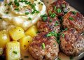 Hausgemachte Frikadellen mit Rahmsoße & Kartoffelpüree