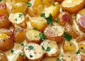 Kartoffeln in Knoblauch Sahnesauce