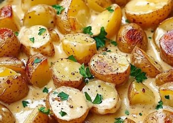 Kartoffeln in Knoblauch Sahnesauce