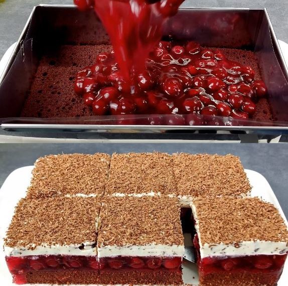 Achtung, diese Schwarzwälder Torte vom Blech schmeckt unfassbar lecker!