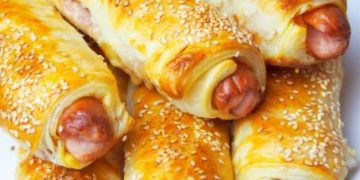 Hot Dogs im Blätterteig den ich immer wieder essen wurde!