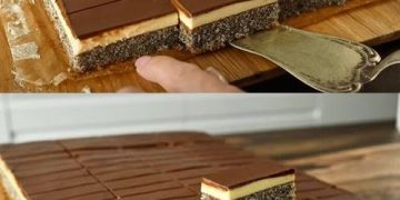 Mohnkuchen mit Vanillecreme mit 1 Packung Vanillepuddingpulver 