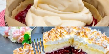 Himmelstorte mit 1 Glas Sauerkirschen in 30 Minuten im Ofen gebacken