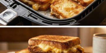 Käsetoast aus der Heißluftfritteuse (3 Zutaten)