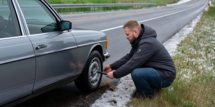 Die helfende Hand auf der Autobahn