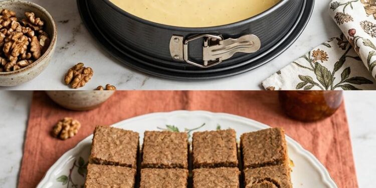 Das Blech kommt raus und alle wollen die erste Nuss-Schnitte
