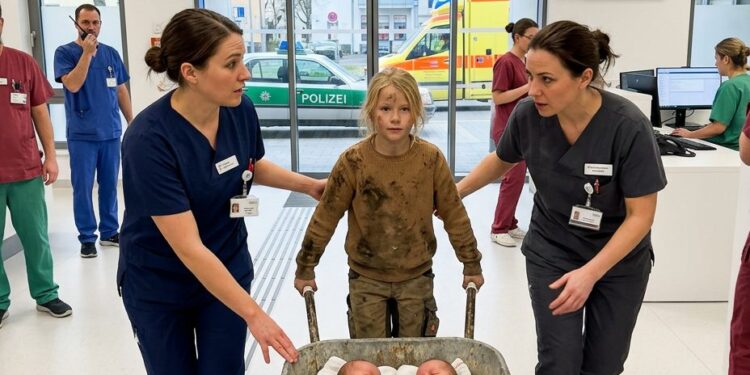 Ein sechsjähriges Mädchen schob seine neugeborenen Zwillingsgeschwister kilometerweit in einer Schubkarre ins Krankenhaus – doch als ihre Mutter erwachte und erfuhr, was geschehen war, brach sie in Tränen aus.
